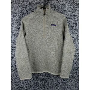 Patagonia Better Sweater Women's Small‎ Tan Quarter Zip Fleece Jacket Pocket